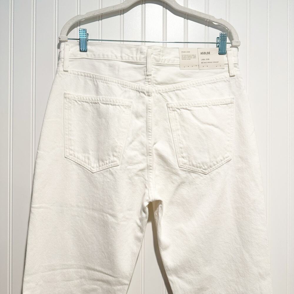 Agolde Lana Slice Jeans Mid Rise Vintage Straight White Denim NEW Size 29 - Picture 8 of 12